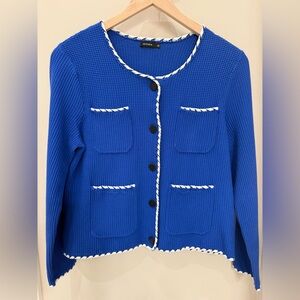 Royal Blue Women's Cotton Jacket from Taiwanese brand Moma